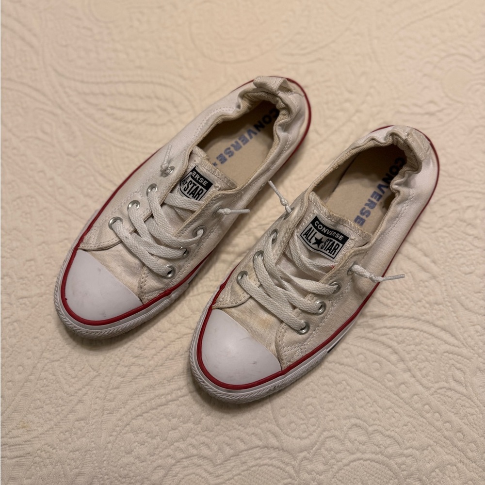 Converse All-Star White Chuck Taylor’s Canvas Sneakers, Women’s Low Cut, 8.5